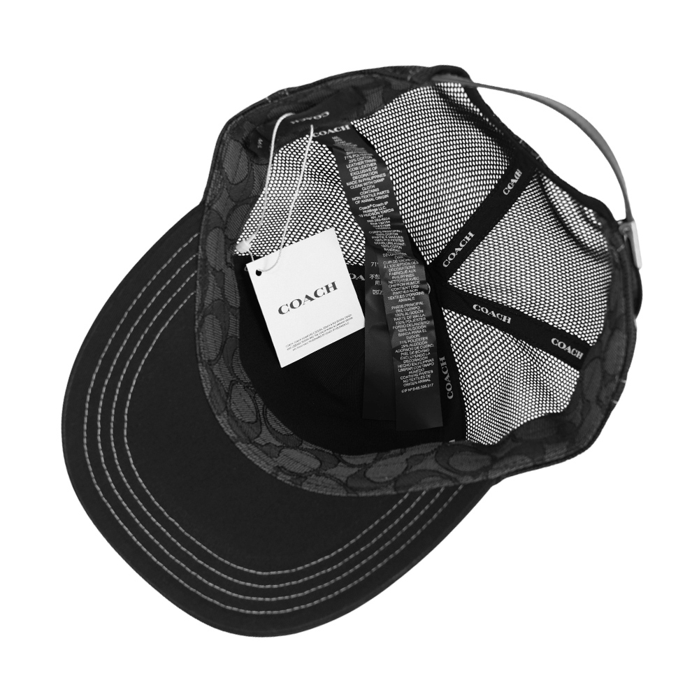 【COACH】1941 標誌棉質棒球帽 M-L (黑色)CAA61 BLK