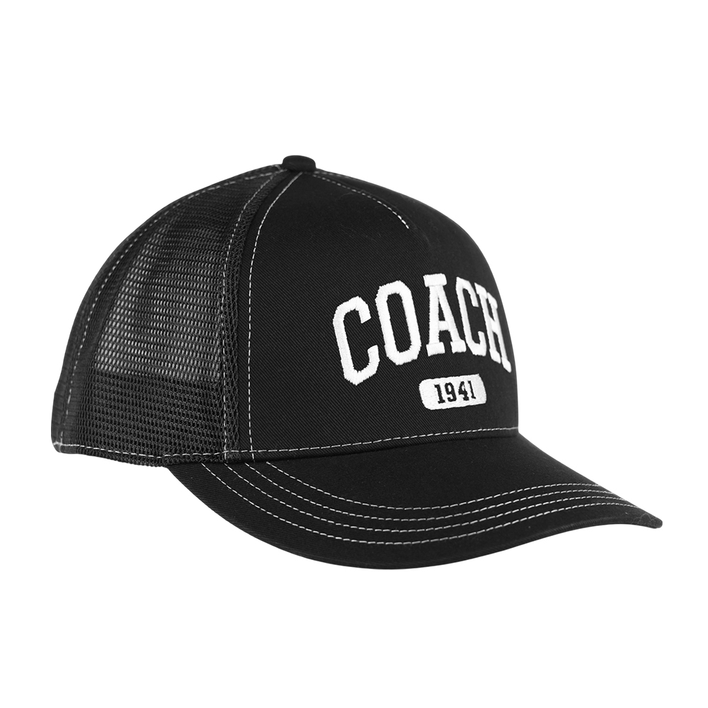 【COACH】1941 標誌棉質棒球帽 M-L (黑色)CAA61 BLK