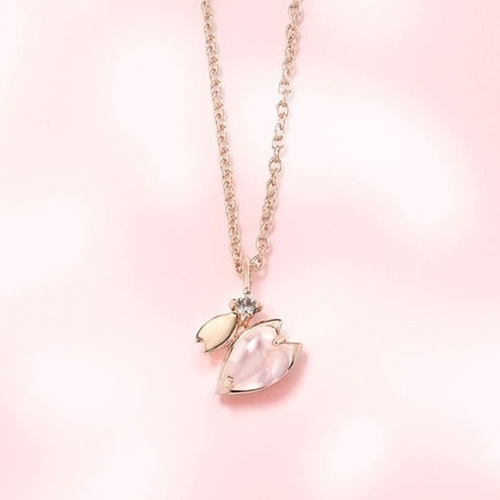 【me.luxe】K10櫻花翩舞粉晶拓帕鍊