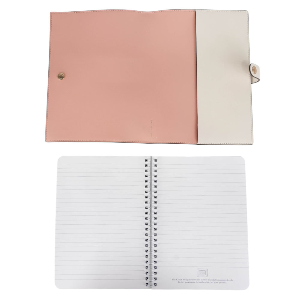 【COACH】花卉圖案塗層帆布及皮革筆記本/記事本(沙色)CAO58 IMSAS