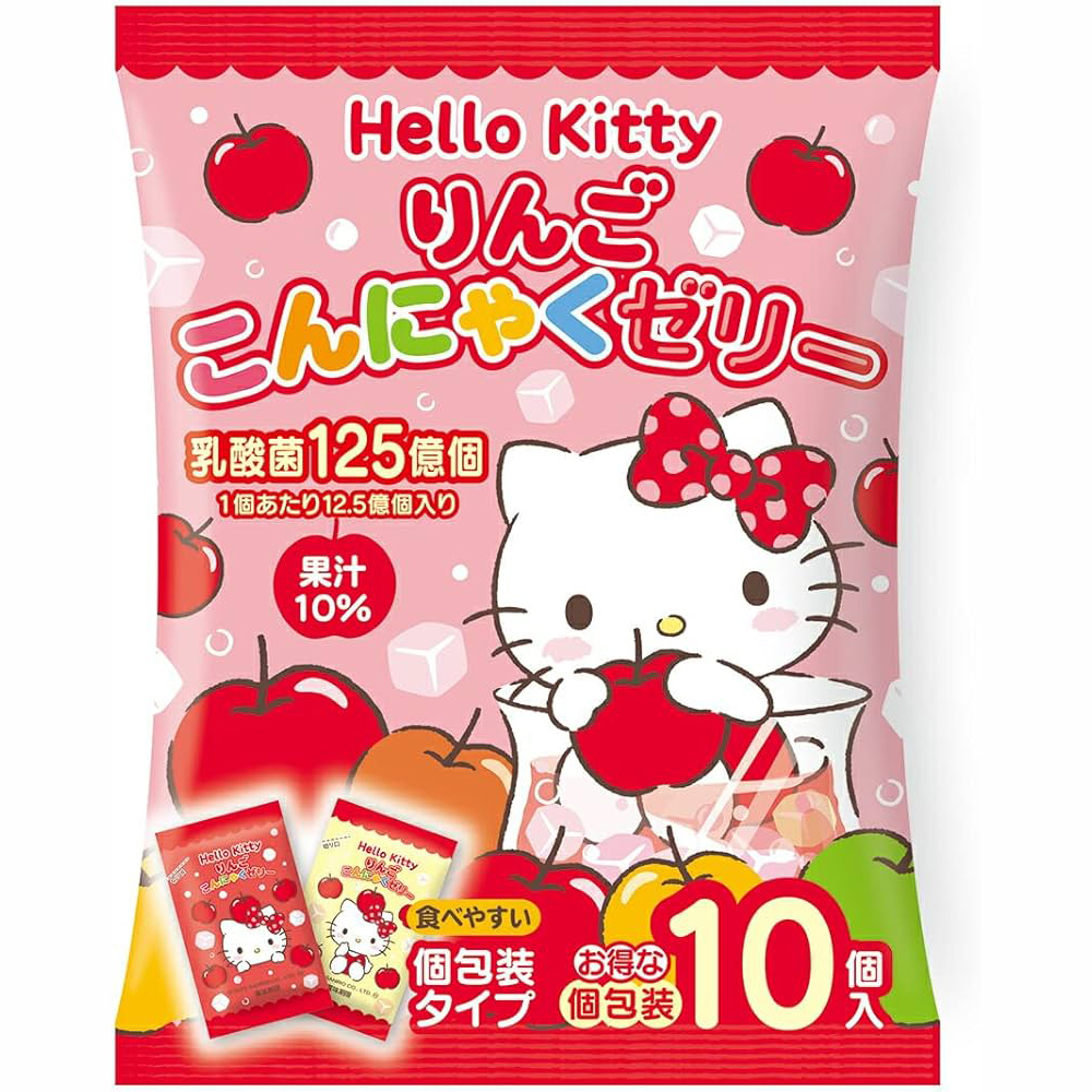 日本 YOKOO 乳酸菌蒟蒻果凍 10個入 150g｜蘋果口味 Hello Kitty 限定版