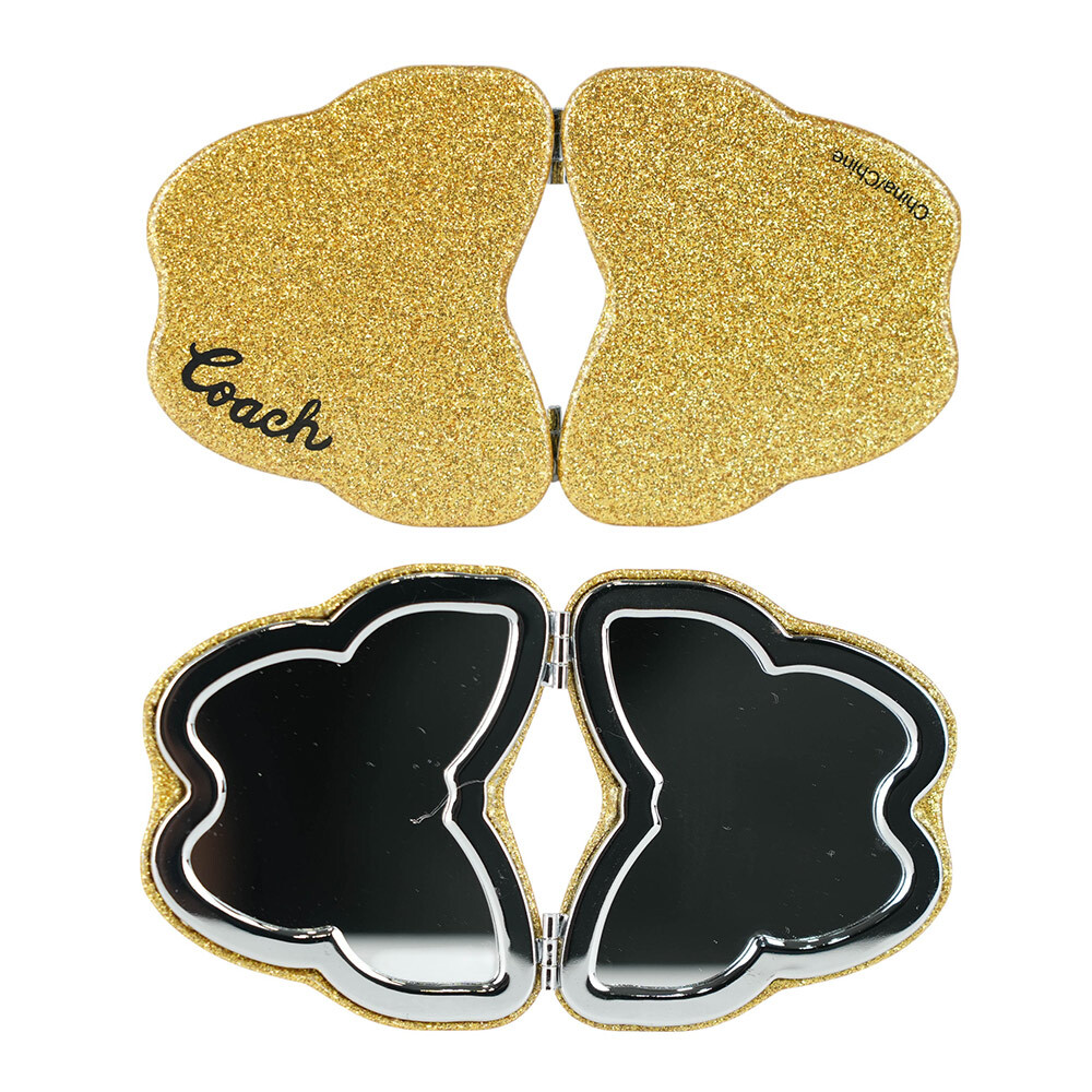 【COACH】Logo 標誌亮片蝴蝶造型鏡子(金黃色)CF154 IMEBV