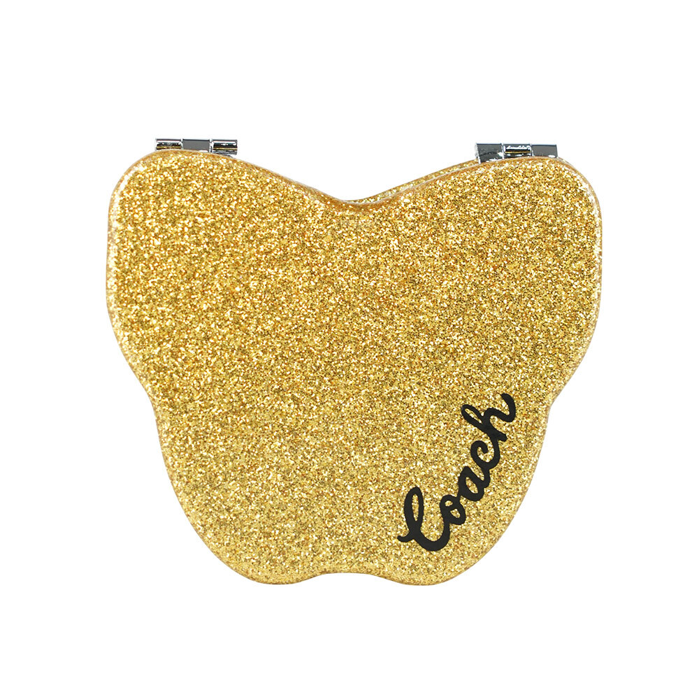 【COACH】Logo 標誌亮片蝴蝶造型鏡子(金黃色)CF154 IMEBV