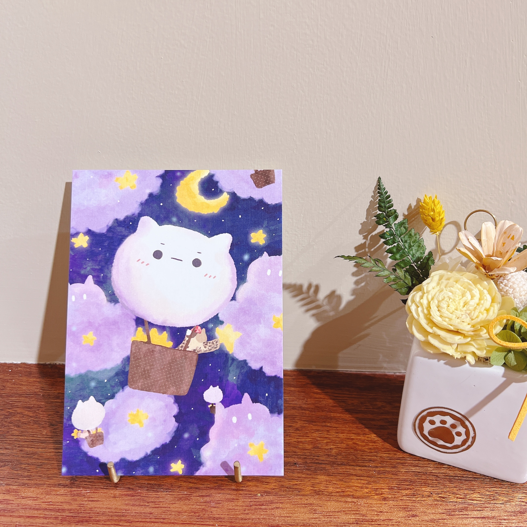 LUMOS｜喵的摘星熱氣球  明信片