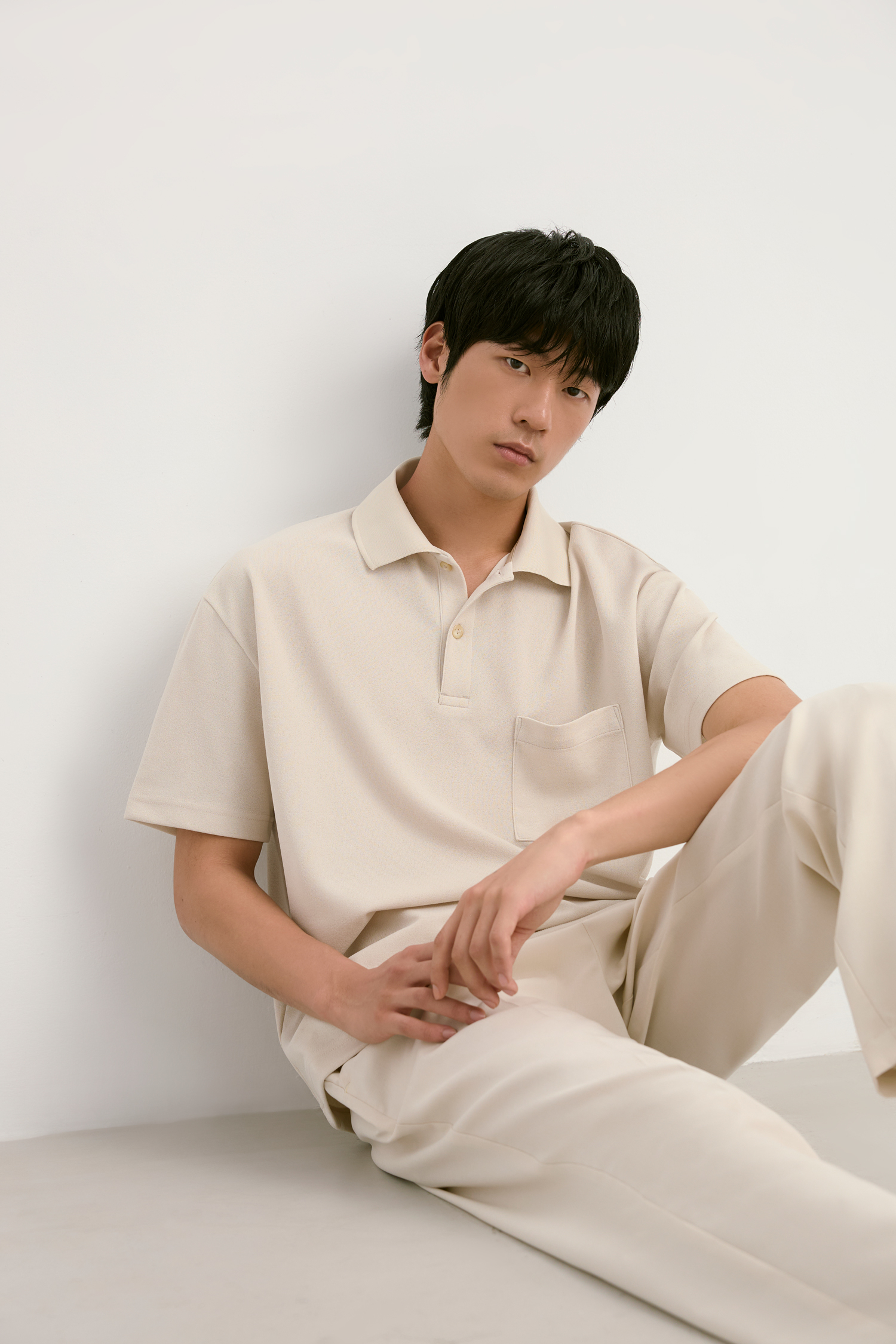 ROY 短袖Polo衫 男（米色）