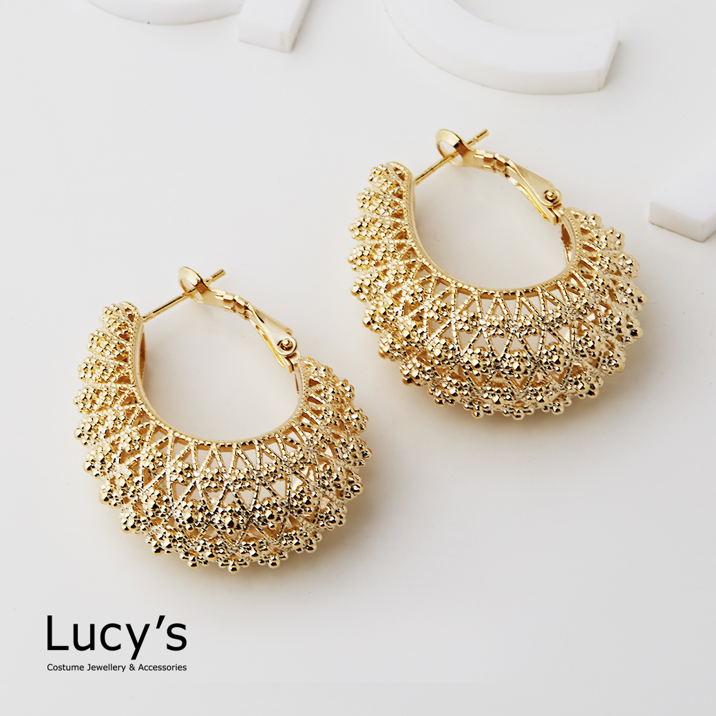 華麗浮雕 耳環 (二色) (121055/121056)