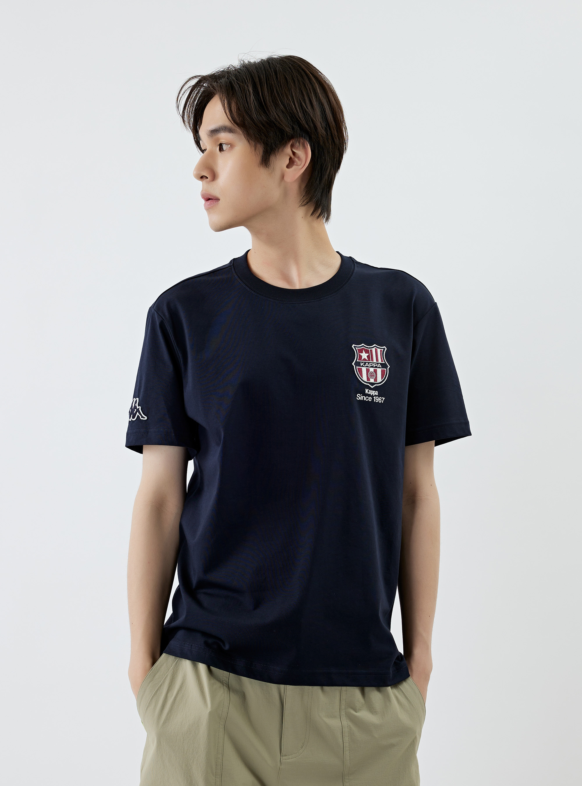 男女適穿 復古徽章標誌短袖T-Shirt