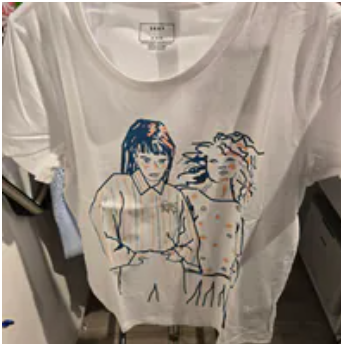 [S] DKNY WHITE GRAPHICS TEE, B2461977-WHT [FINAL SALE] (SD1346)