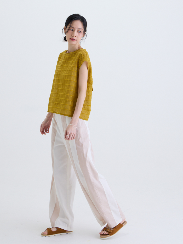 格境之間肩連袖上衣-辛香界線