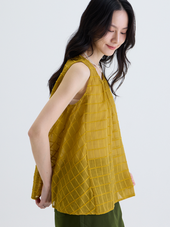 格境之間無袖開展上衣-辛香界線