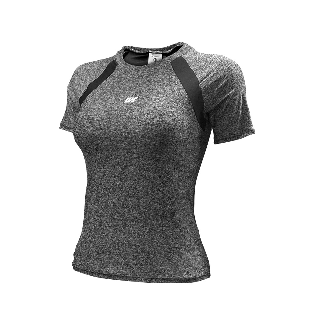 女士短袖游泳防曬上衣 - 灰