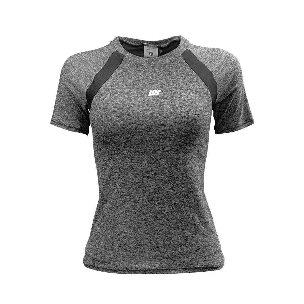 女士短袖游泳防曬上衣 - 灰