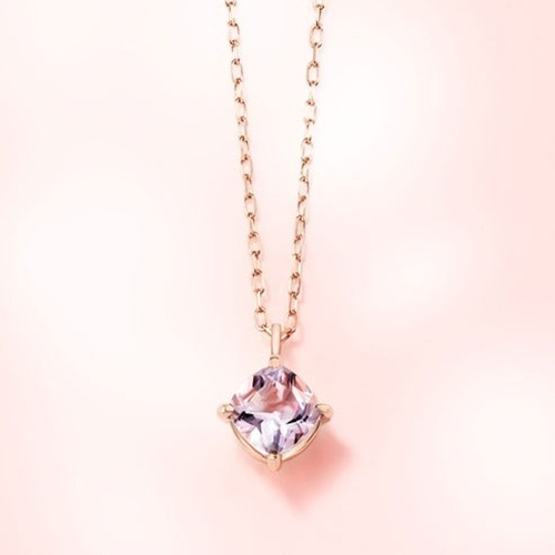 【me.luxe】K10櫻花菱鑲玫瑰紫晶鍊