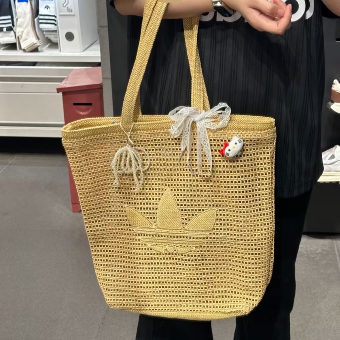 【Luxury】限量 現貨 Adidas ORI KNI竹編包 編織 托特包 手提包 側肩包 KC1421