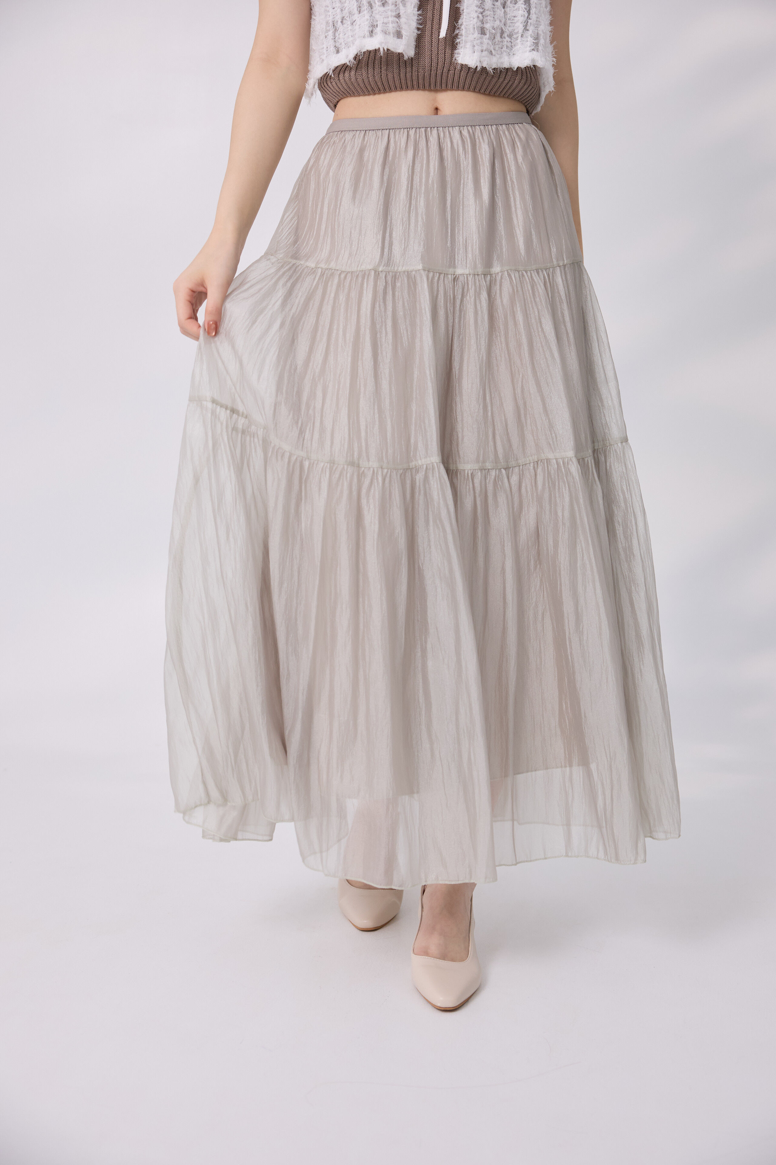 法朵Fado shop｜ 褶皺紋鬆緊腰長裙 4733026