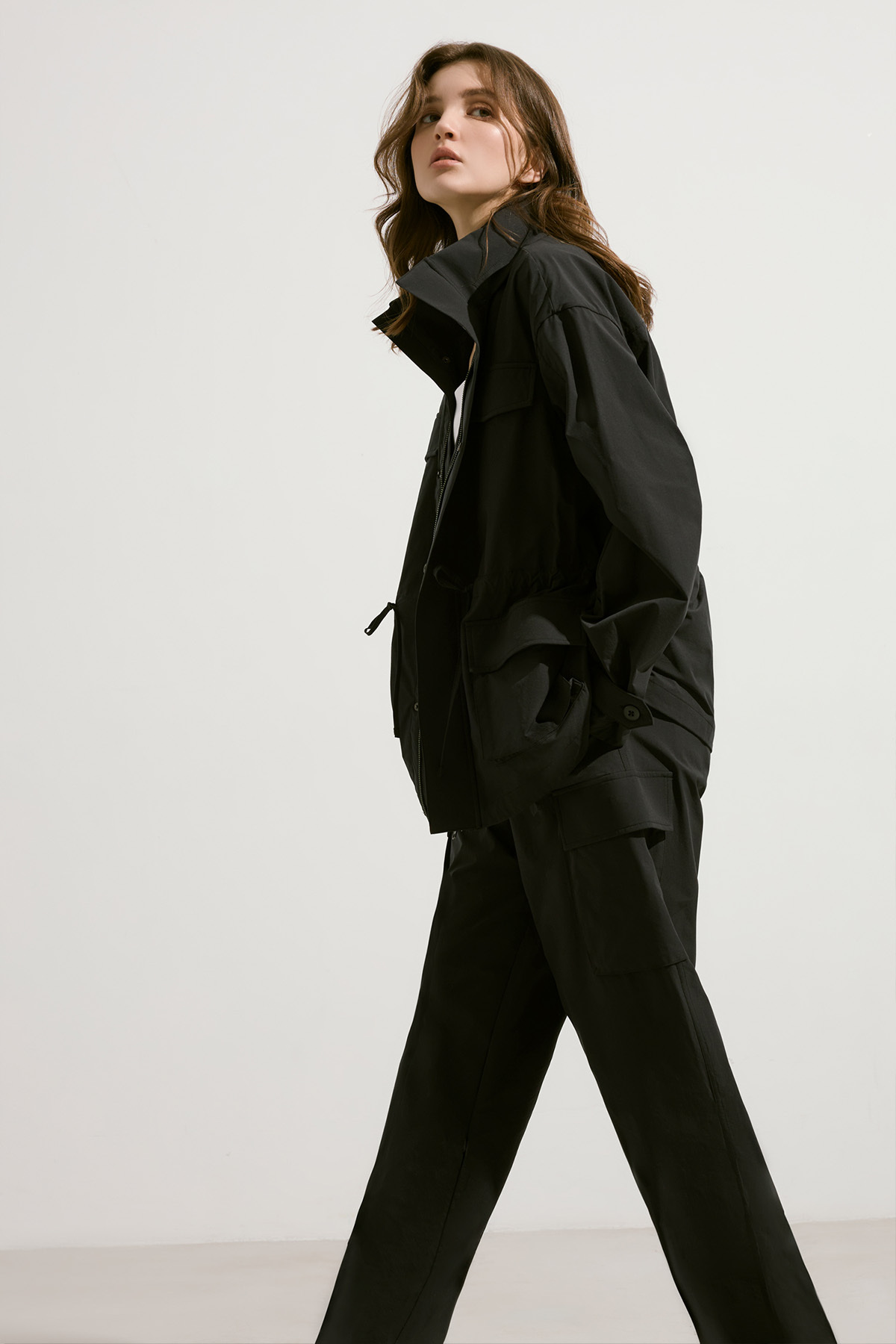 Civishell 防潑水風衣外套 女（黑色）