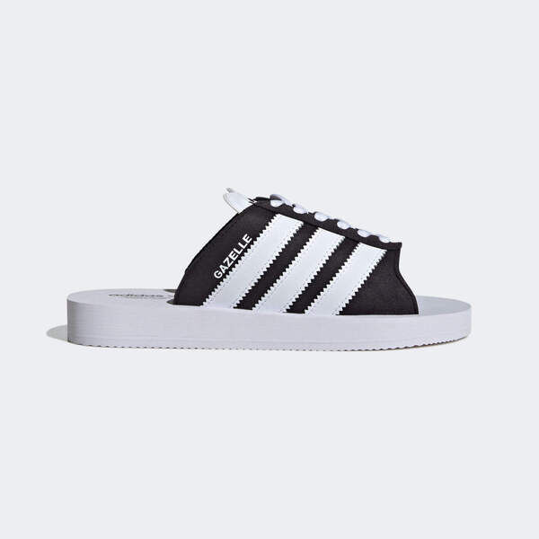 Adidas Gazelle Beach W JQ7421 女 涼拖鞋 運動 經典 綁帶 海灘 三葉草 黑白