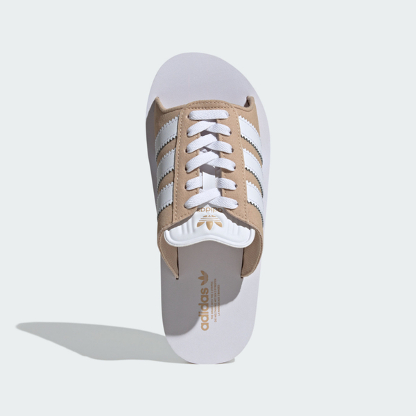 Adidas Gazelle Beach W JQ7422 女 涼拖鞋 運動 經典 綁帶 海灘 三葉草 奶茶