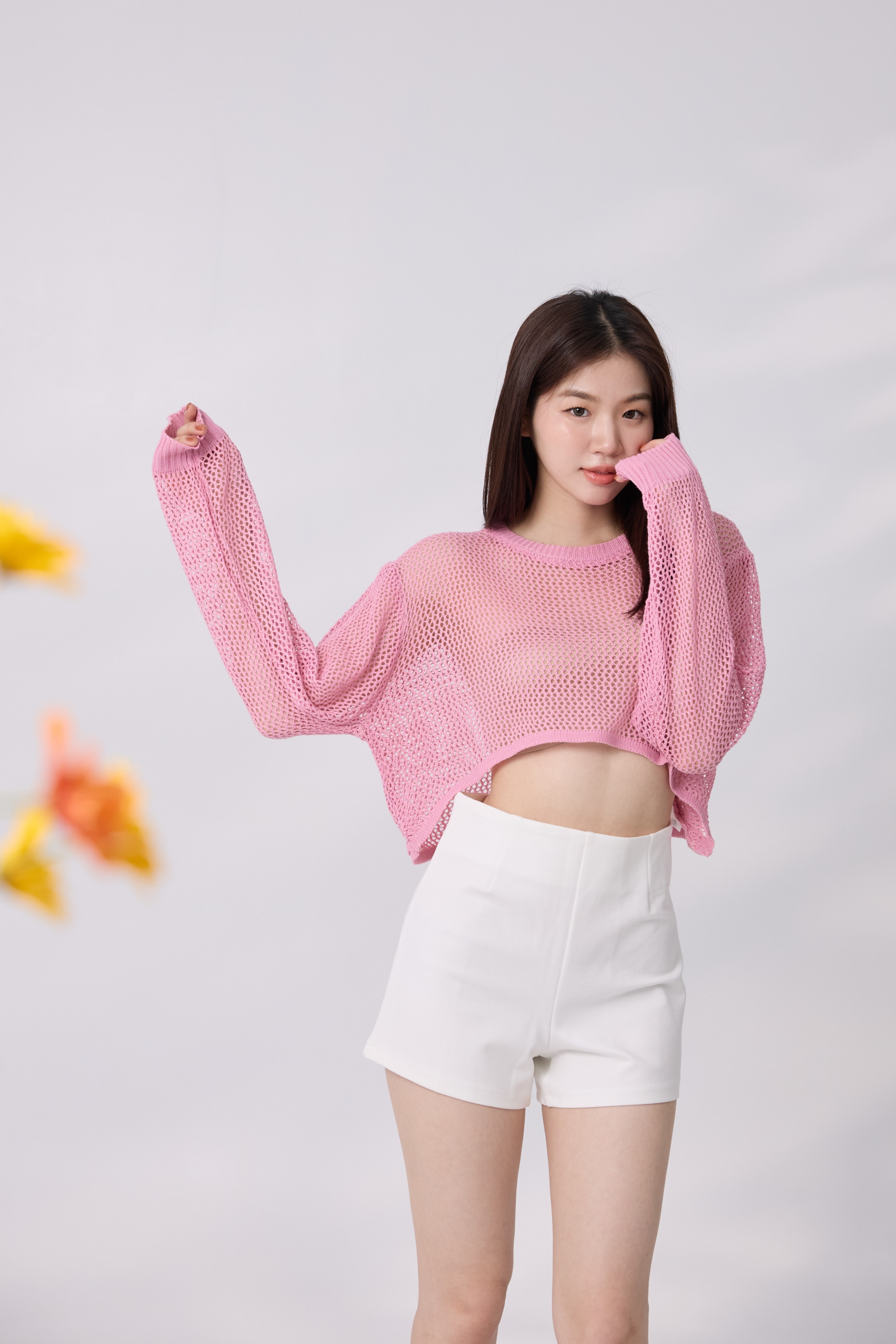 法朵Fado shop｜ 前短後長鏤空織衫 011F010