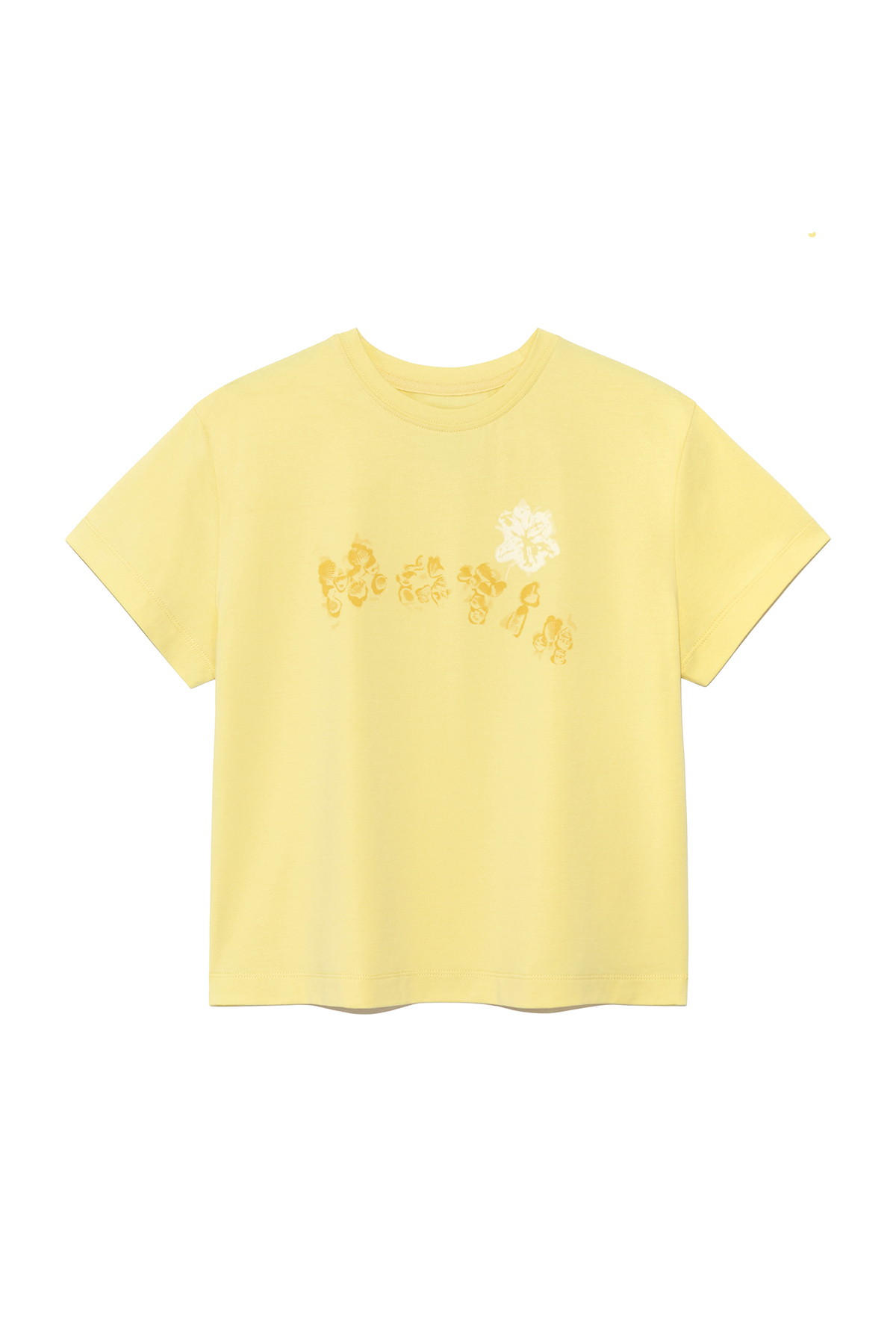 泡泡風格LOGO印花上衣 淺黃色