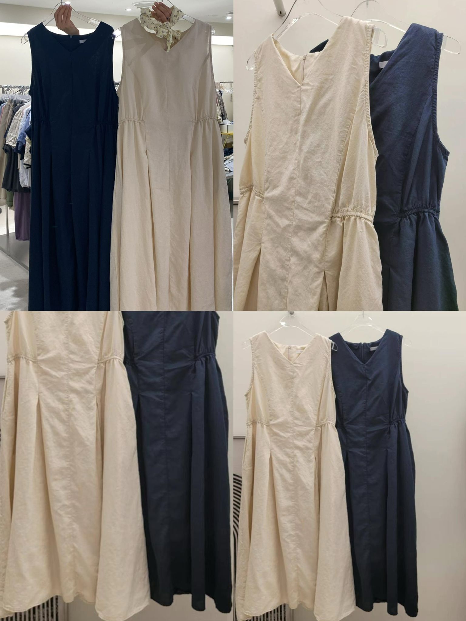 0212380a/韓國全面麻棉背心顯瘦背心裙　40/30-42/46