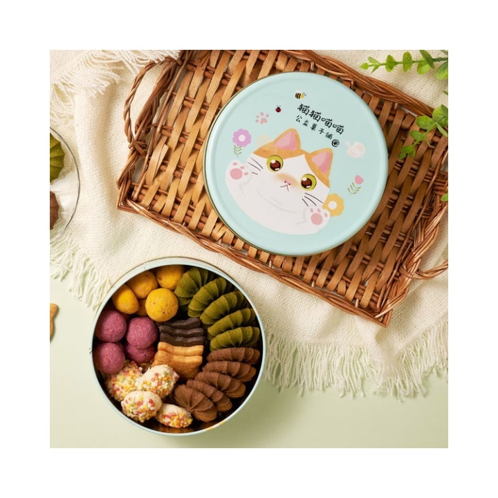 公益禮盒｜【喵福】一緒一日鐵盒餅乾