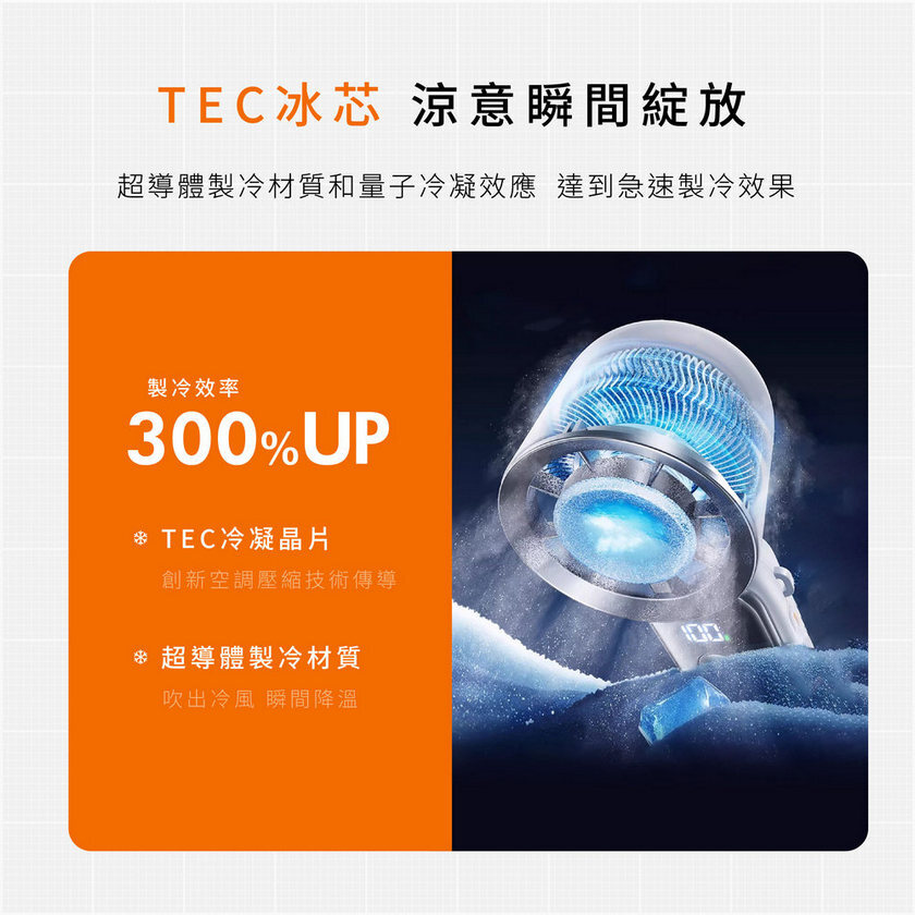 GUXON巧冰扇 手持風扇 TEC製冷冰芯