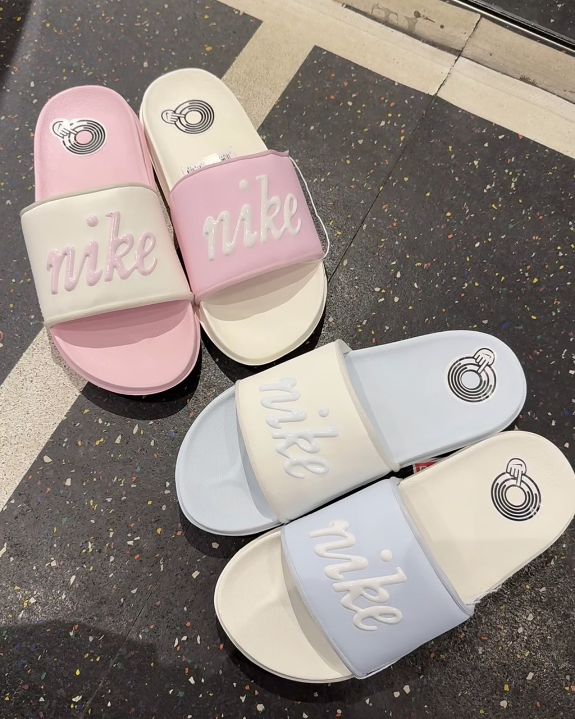 Nike Offcourt Slide Mix 鴛鴦 淺調藍/白粉 立體Logo 拖鞋 軟底 海綿