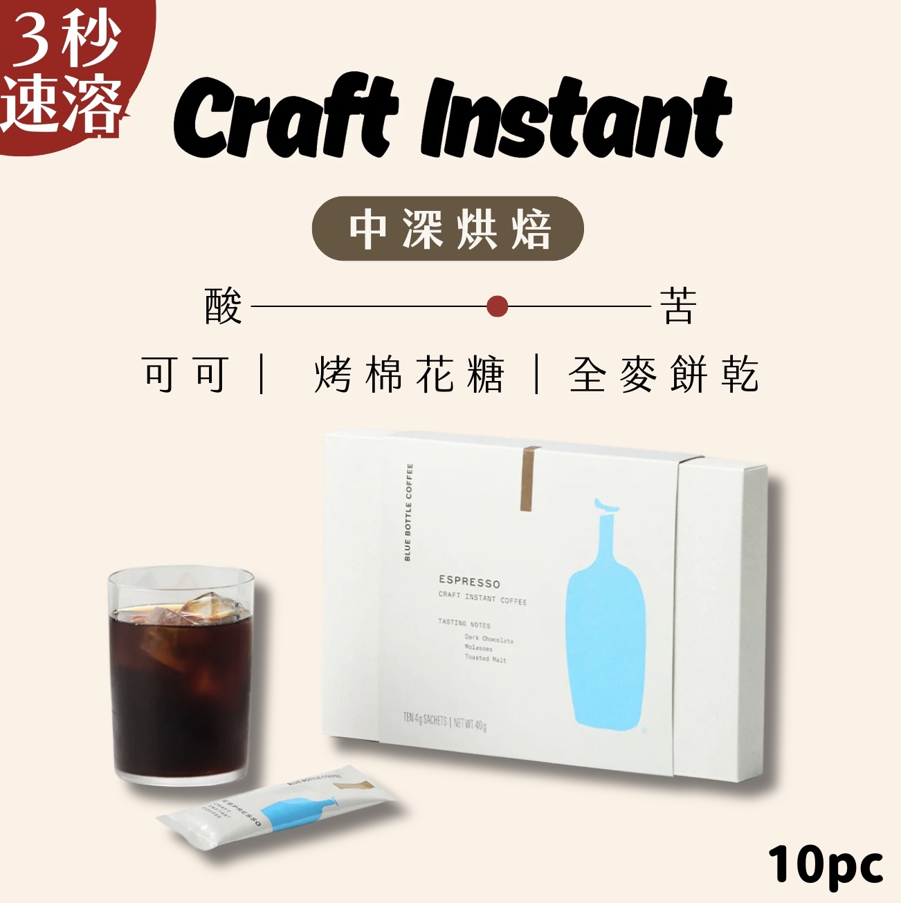 𝗕𝗹𝘂𝗲 𝗕𝗼𝘁𝘁𝗹𝗲 藍瓶速溶咖啡粉盒裝10入