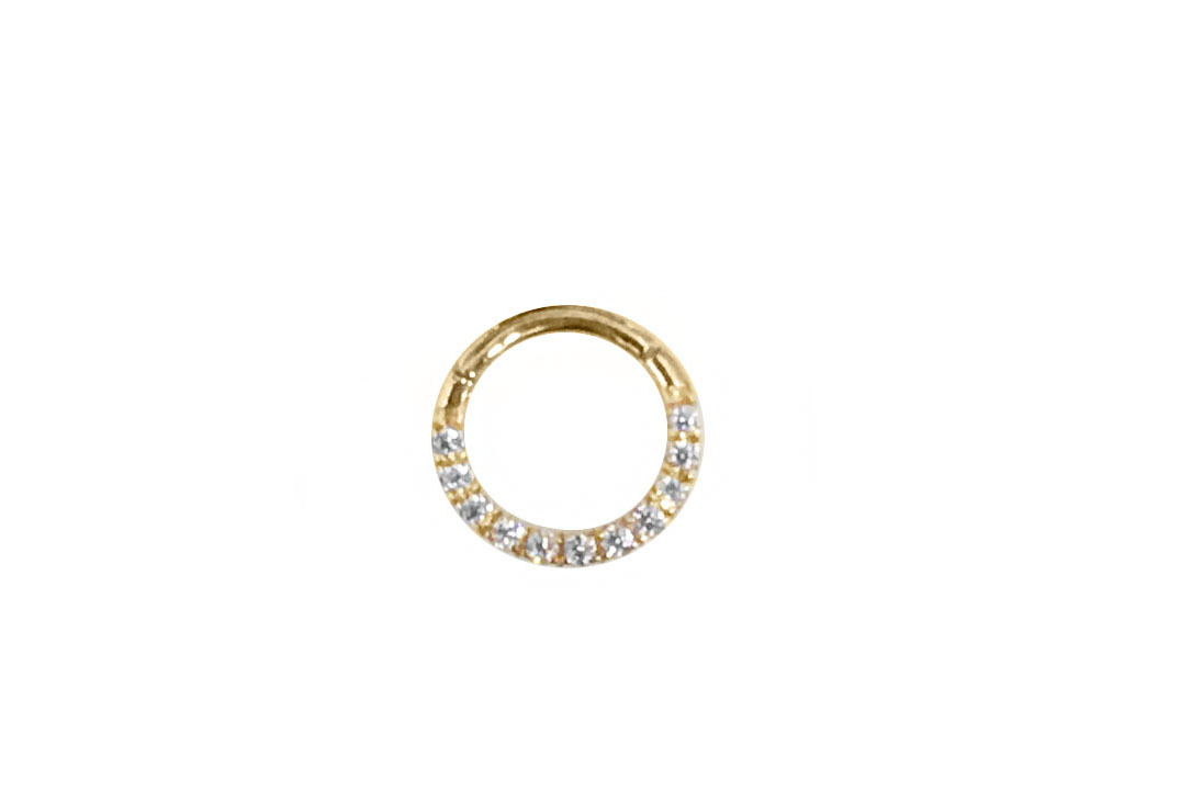 14K GOLD SEPTUM AND DAITH CLICKER with CZs