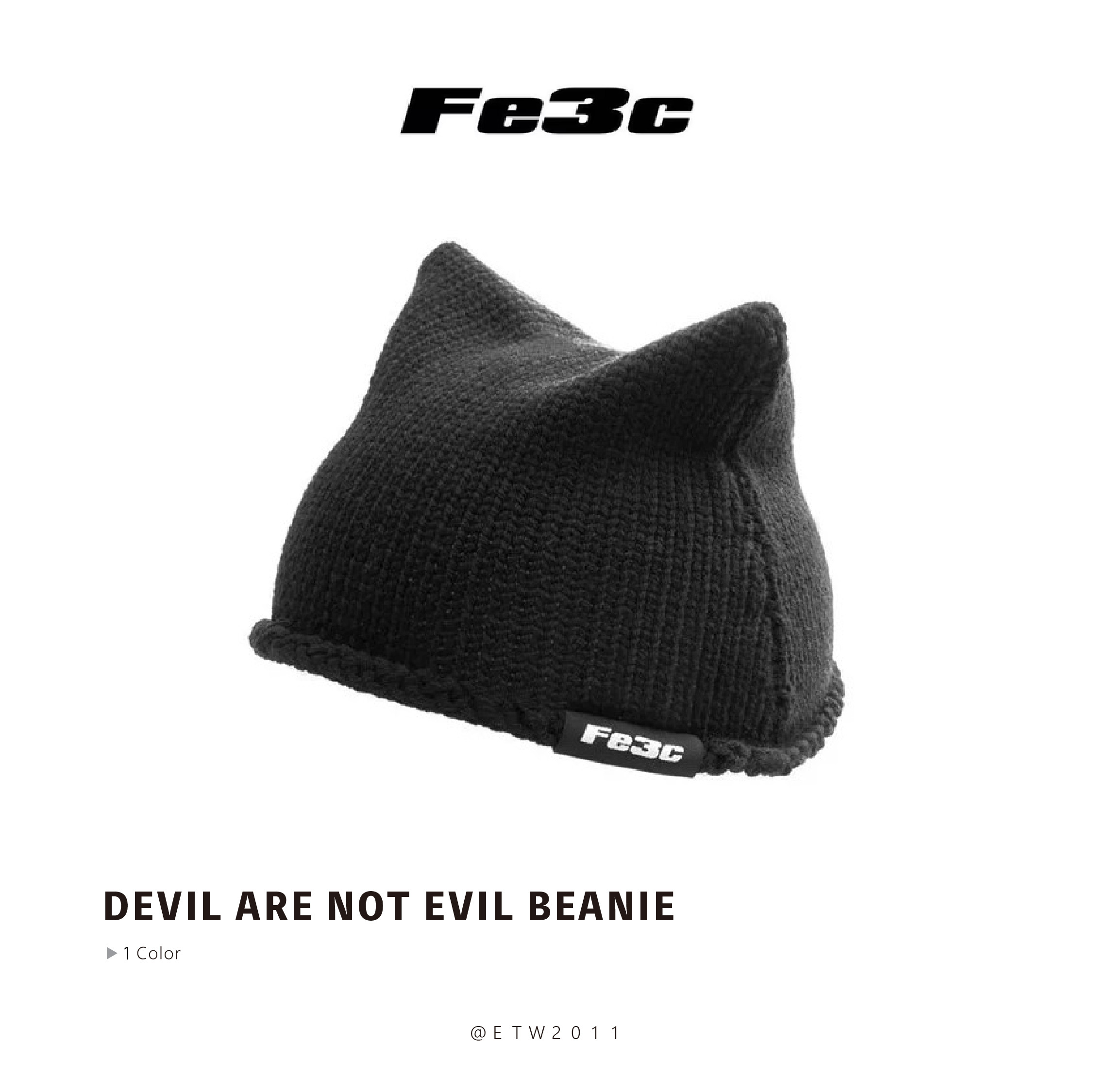 ☆ETW☆【EASY TO WEAR】Fe3c DEVIL ARE NOT EVIL BEANIE 小惡魔毛帽 針織 貓耳