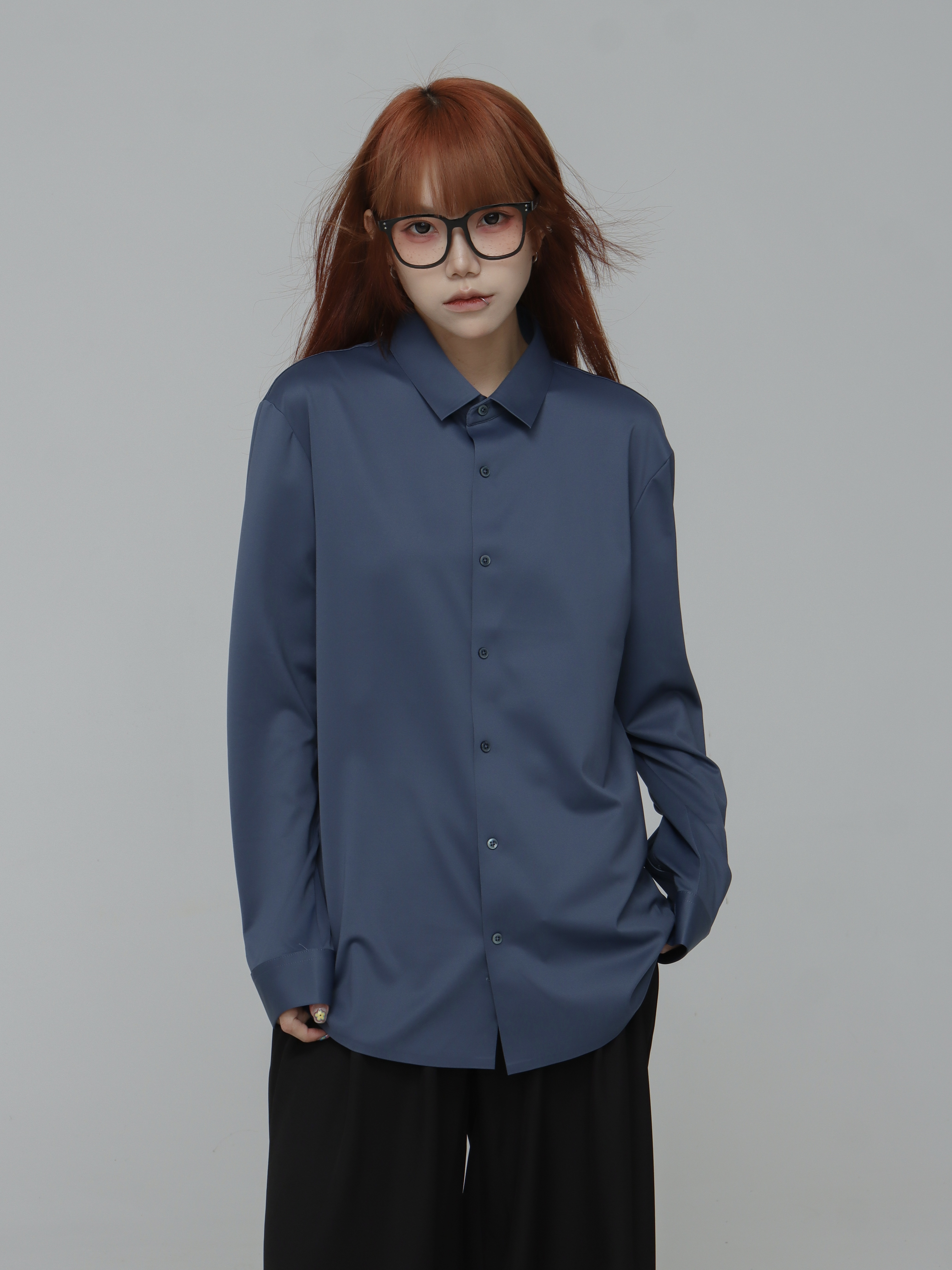 JIN UNIVERSAL 5色 防污 素面襯衫 長袖 上衣