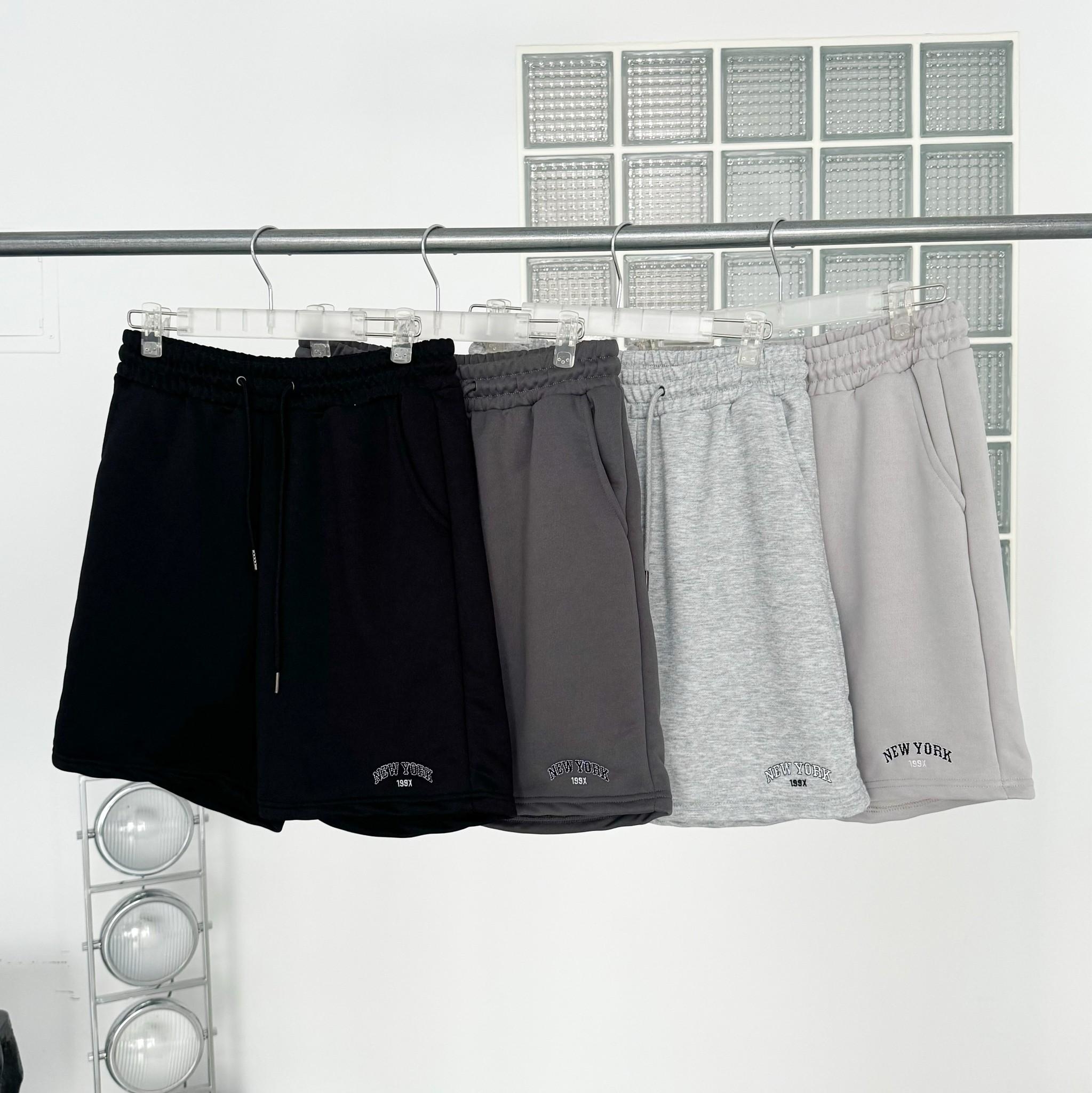 韓國短褲 New York 刺繡棉短褲 1732