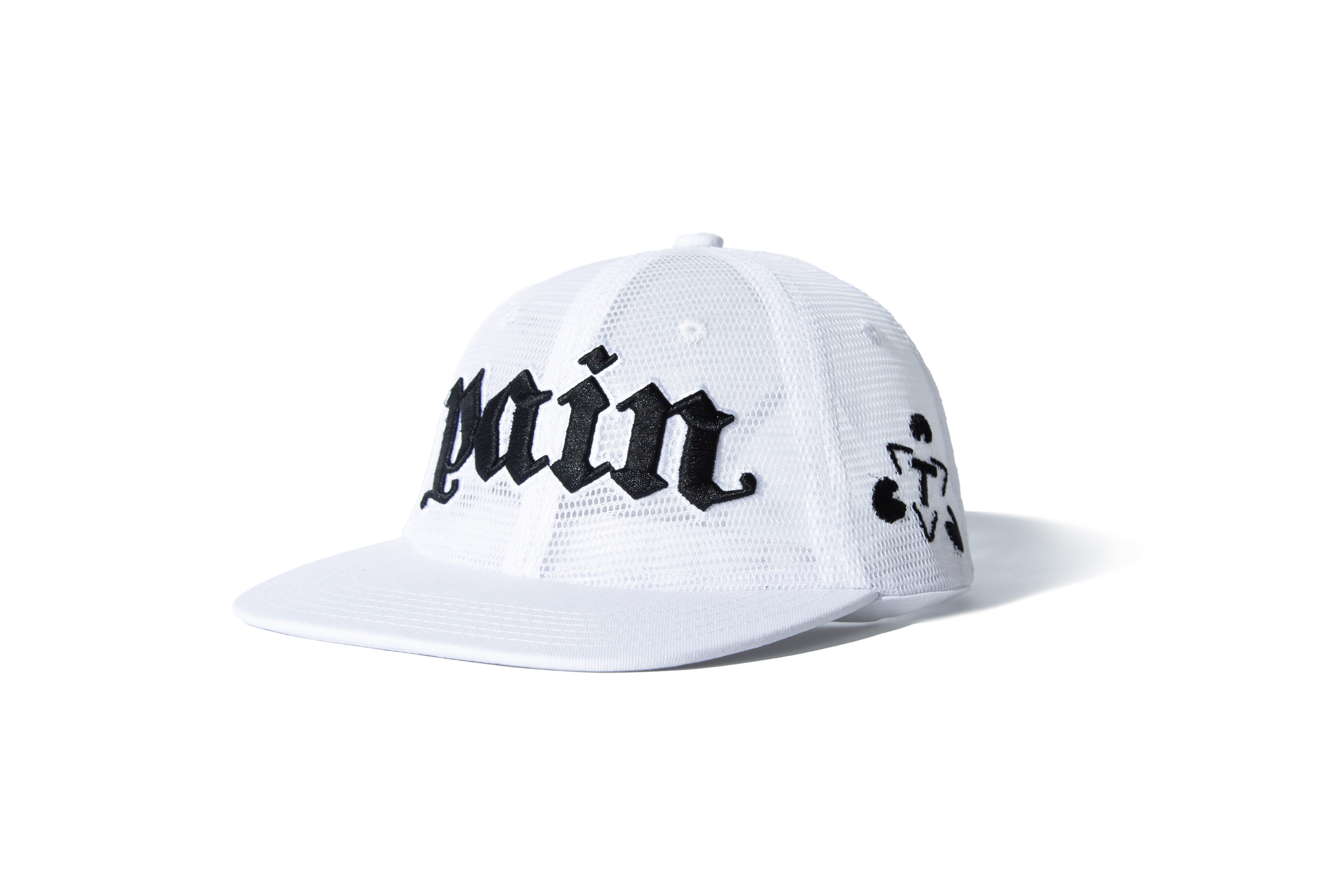 THE TRILOGY TAPES "PAIN ALL-OVER MESH TRUCKER 6-PANEL" (WHITE)