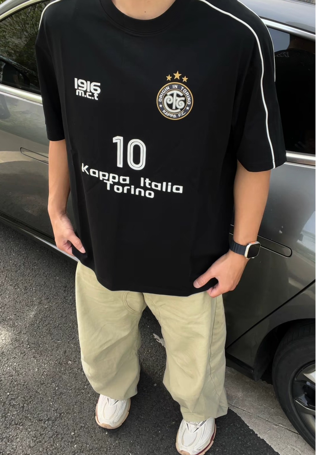 Kappa 1916 涼感透氣抗菌短袖T恤黑色