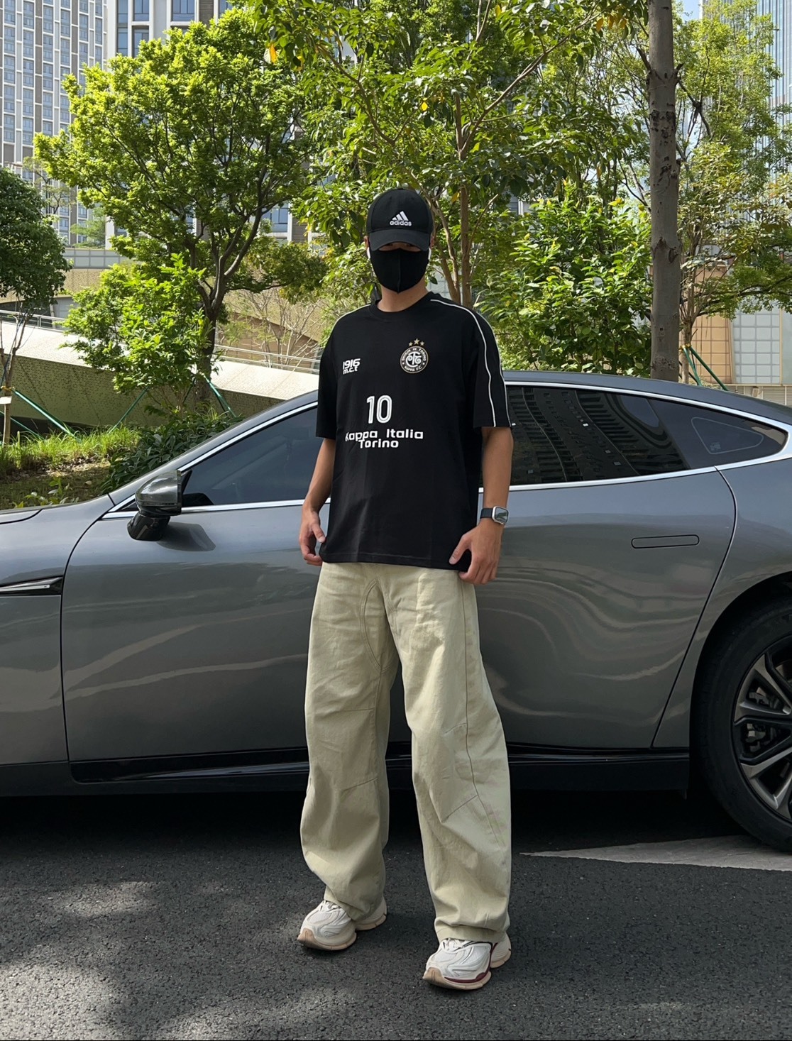 Kappa 1916 涼感透氣抗菌短袖T恤黑色