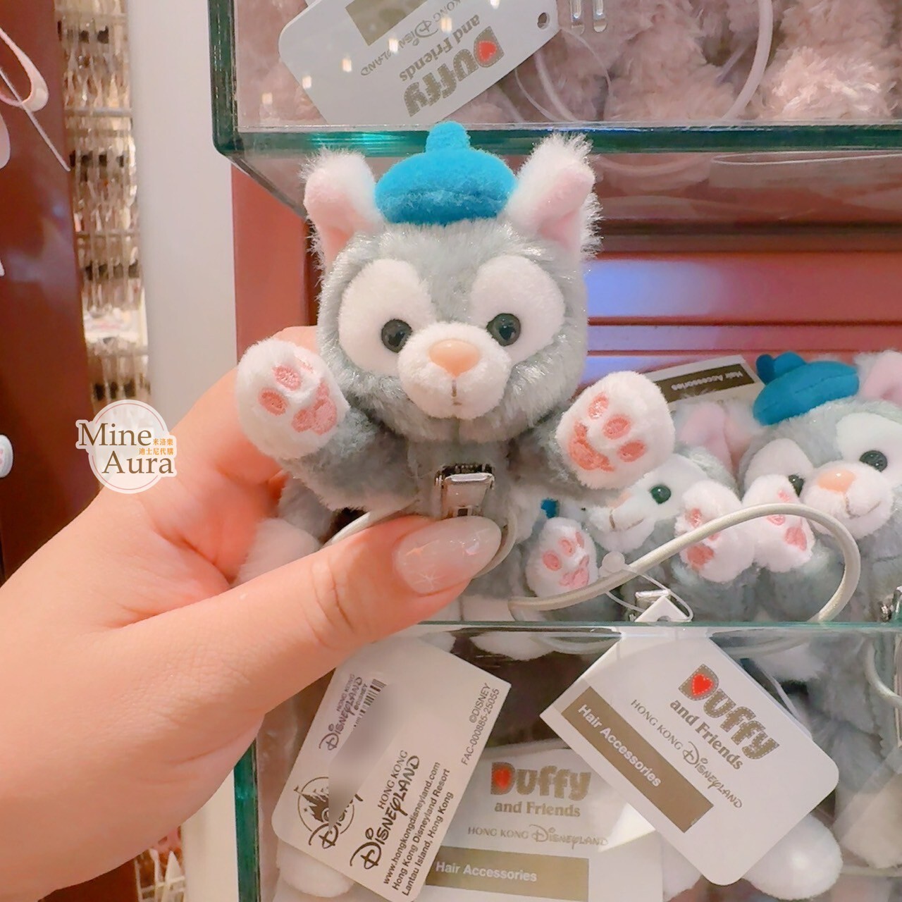 傑拉托尼 畫家貓 Gelatoni 趴趴造型 絨毛 髮夾 髮束 髮飾 -香港迪士尼樂園