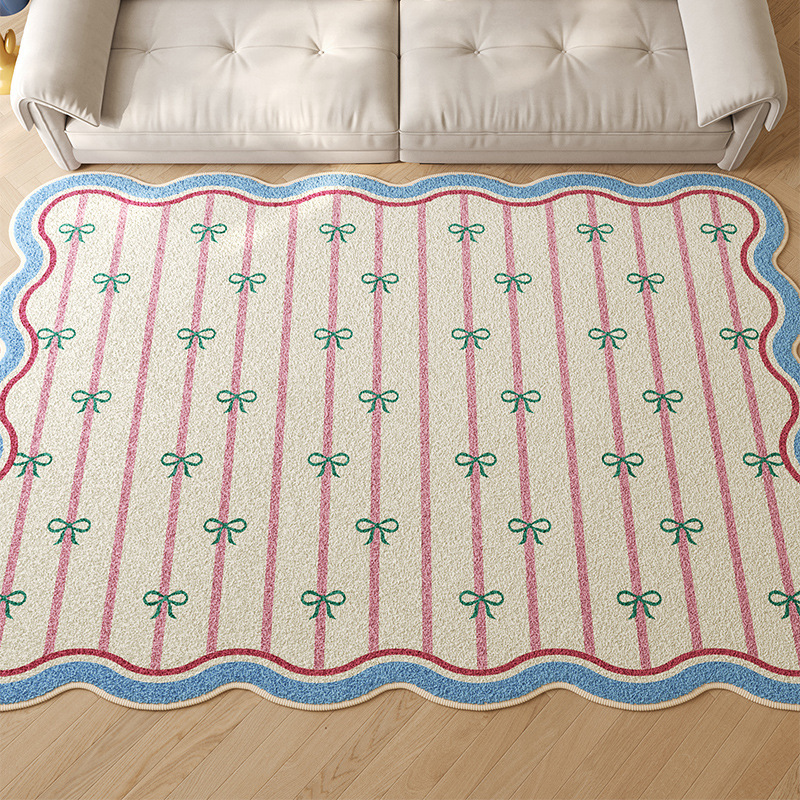 《5997》ins少女波浪蝴蝶結地墊(仿羊絨)