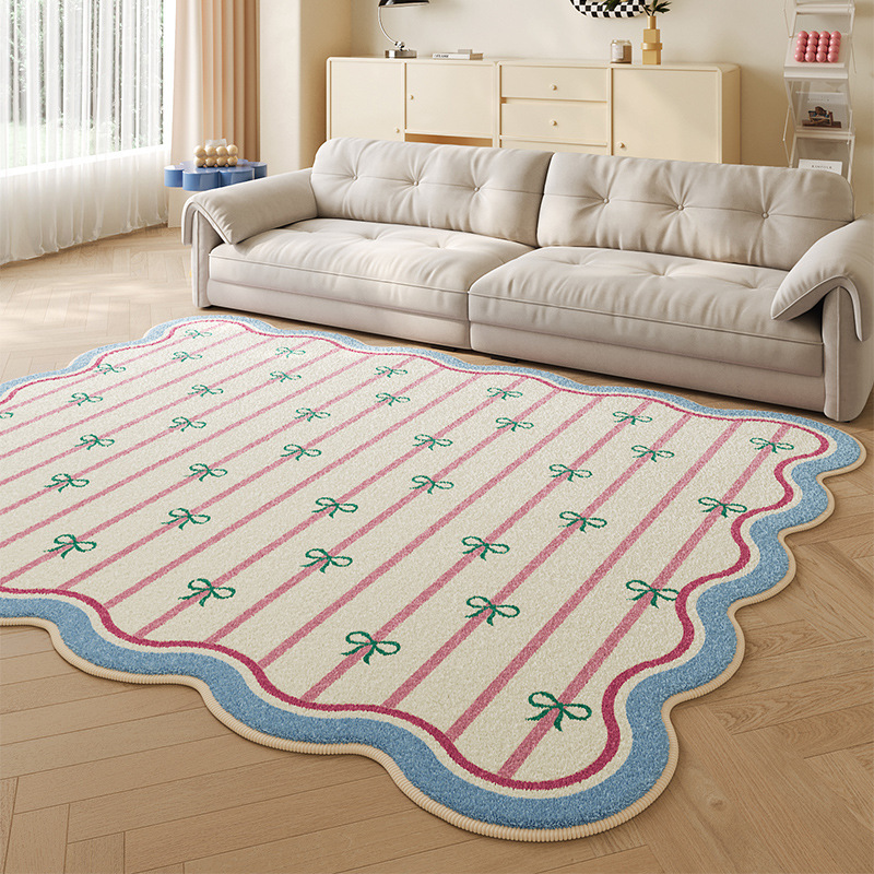 《5997》ins少女波浪蝴蝶結地墊(仿羊絨)