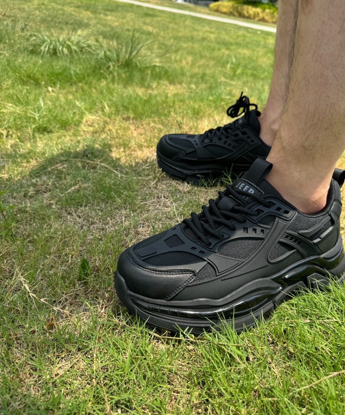 JEEP SPIRIT 黑武士增高老爹鞋 亮麗黑 男款