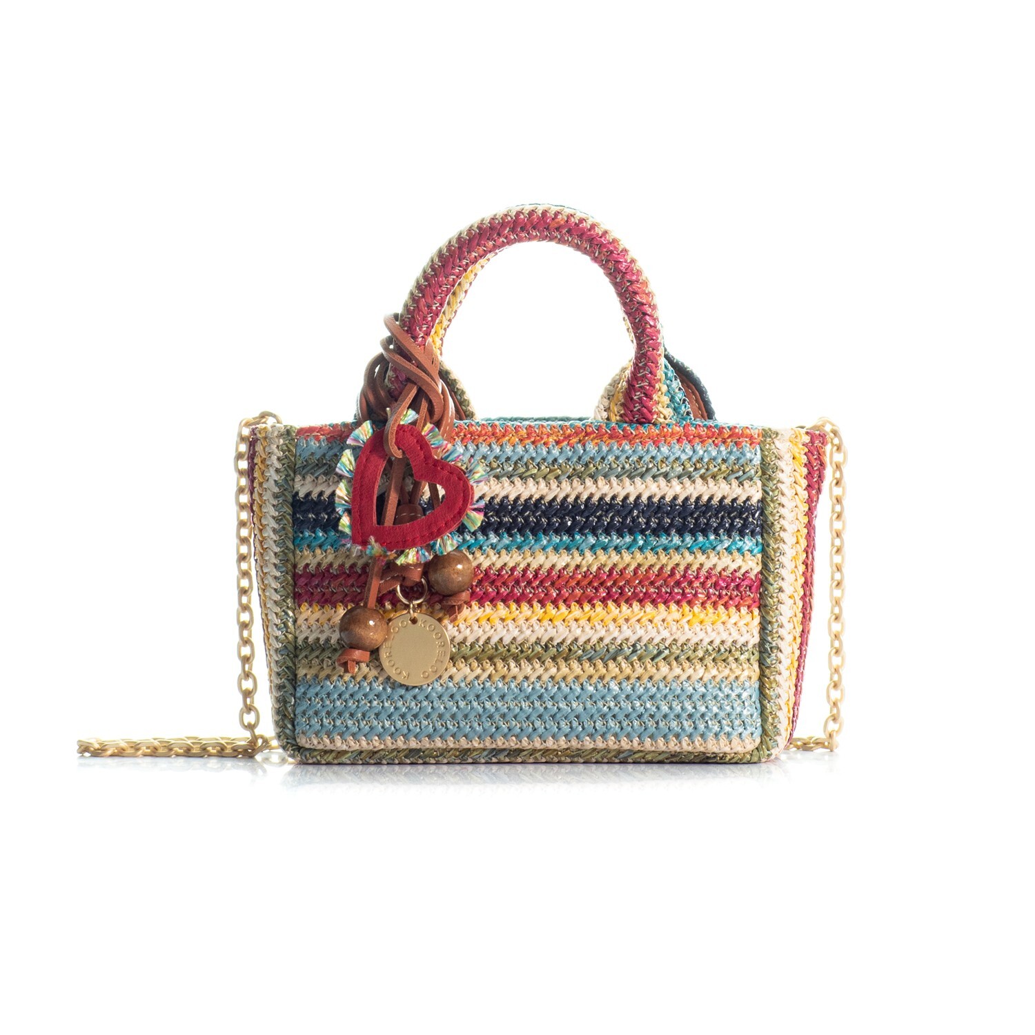 1KO0522-012 KOORELOO The Mini Charming Tote Raffia Multi #15202.4001.1908  (B-EU-E)