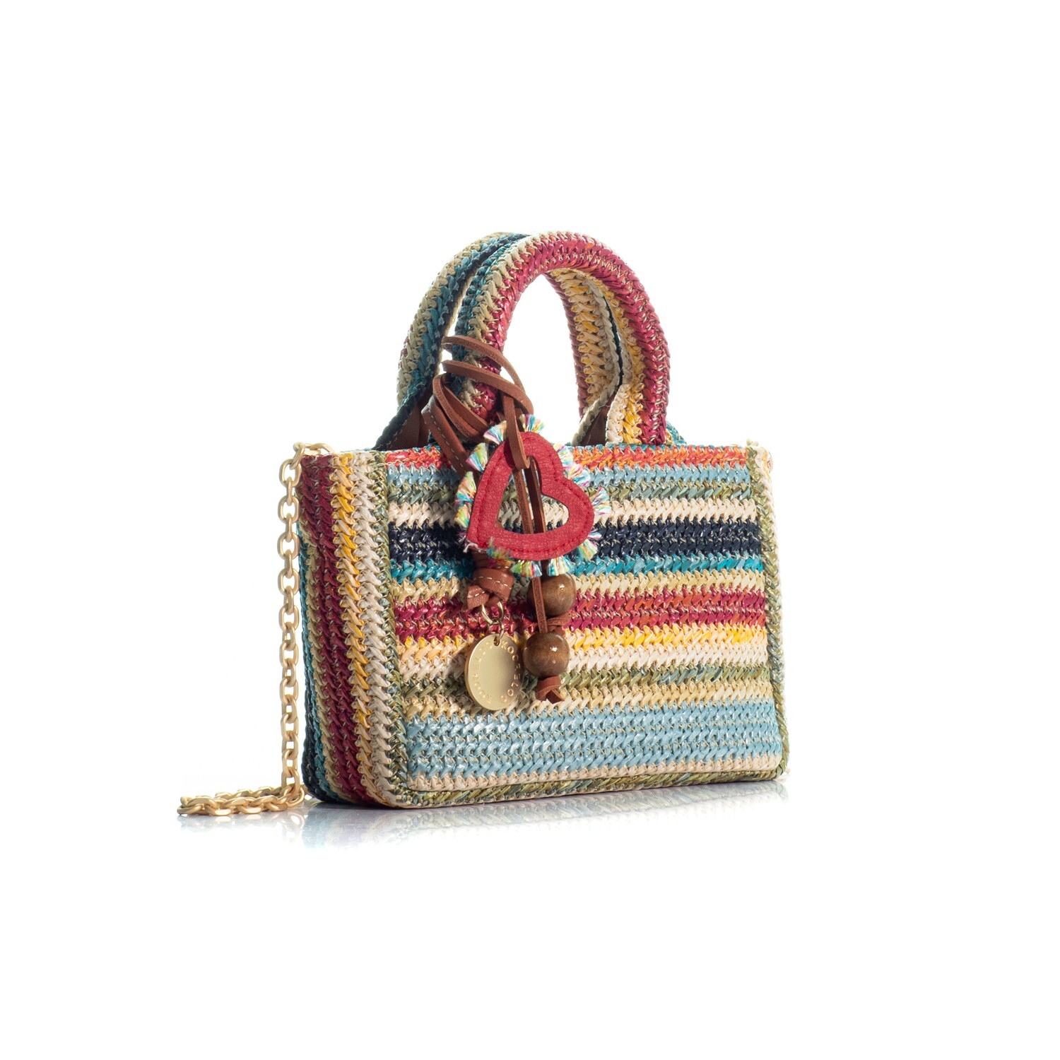 1KO0522-012 KOORELOO The Mini Charming Tote Raffia Multi #15202.4001.1908  (B-EU-E)