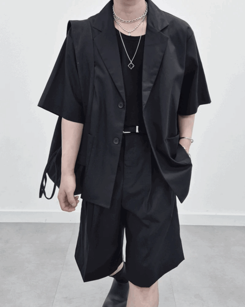 Onir亞麻短袖西裝外套