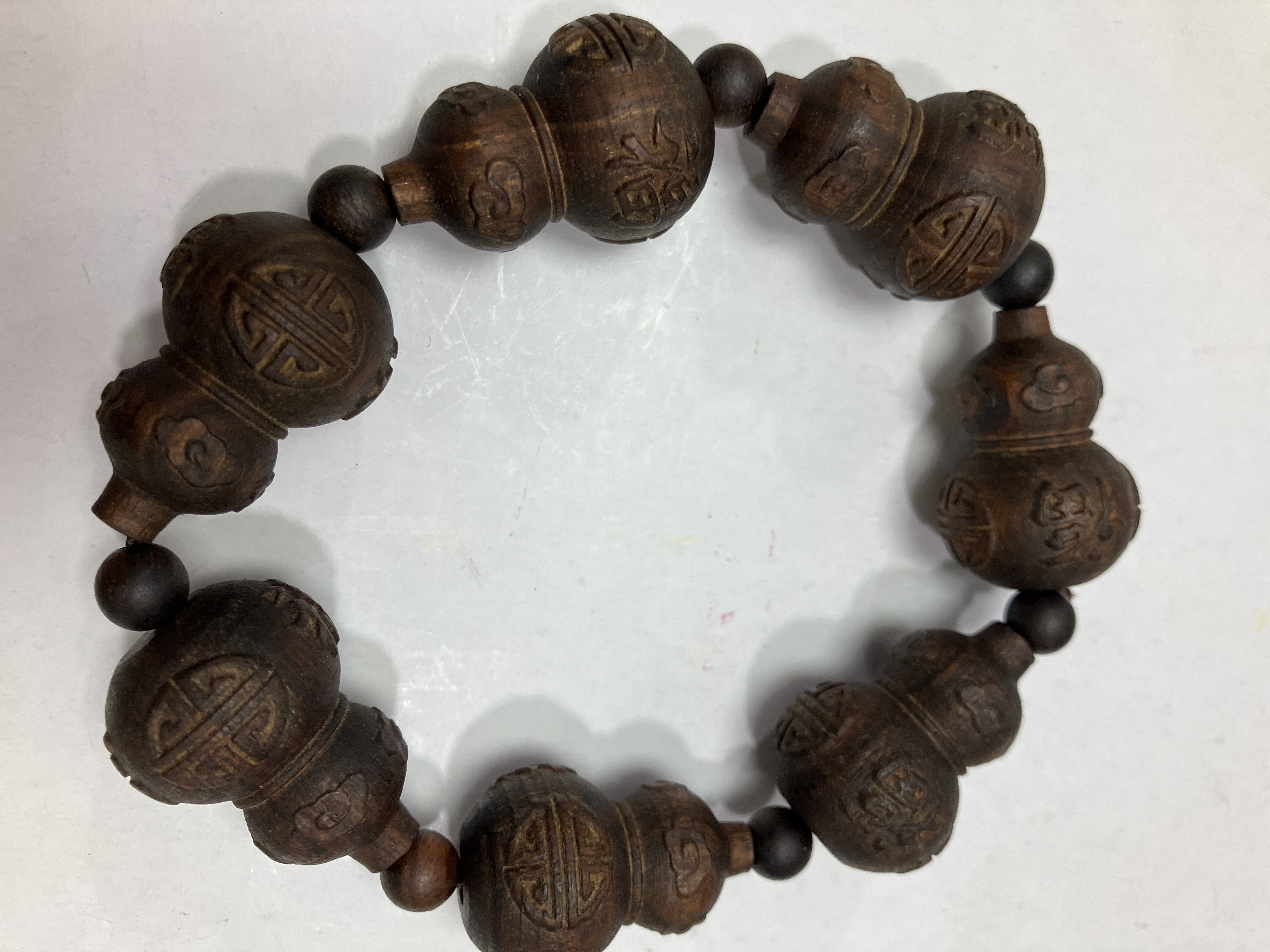 260117 - C45 精工雕刻土沉香葫蘆手串