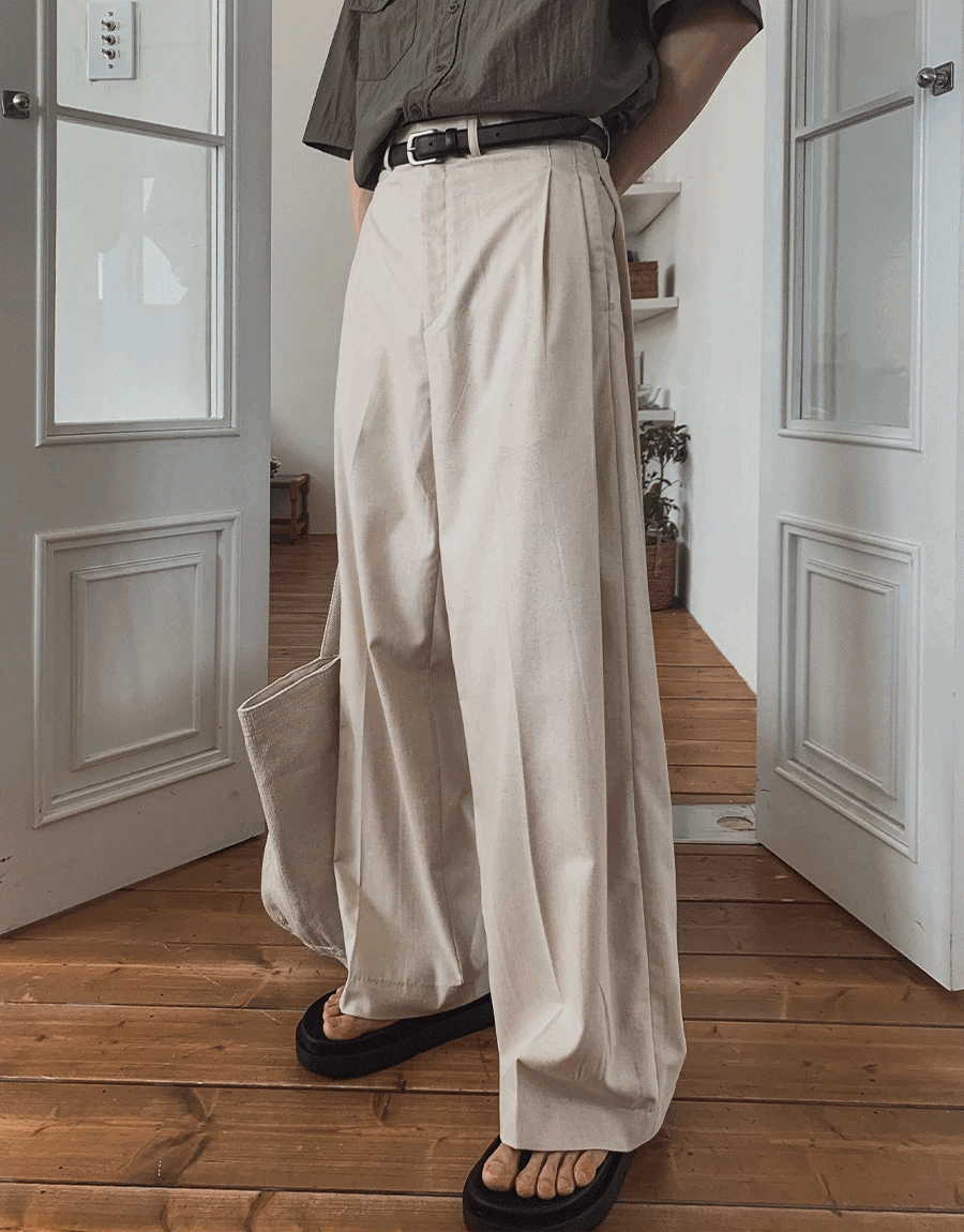Onir 亞麻寬鬆長褲