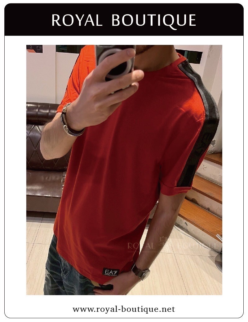 Emporio Armani 肩袖織帶串標EA7短T