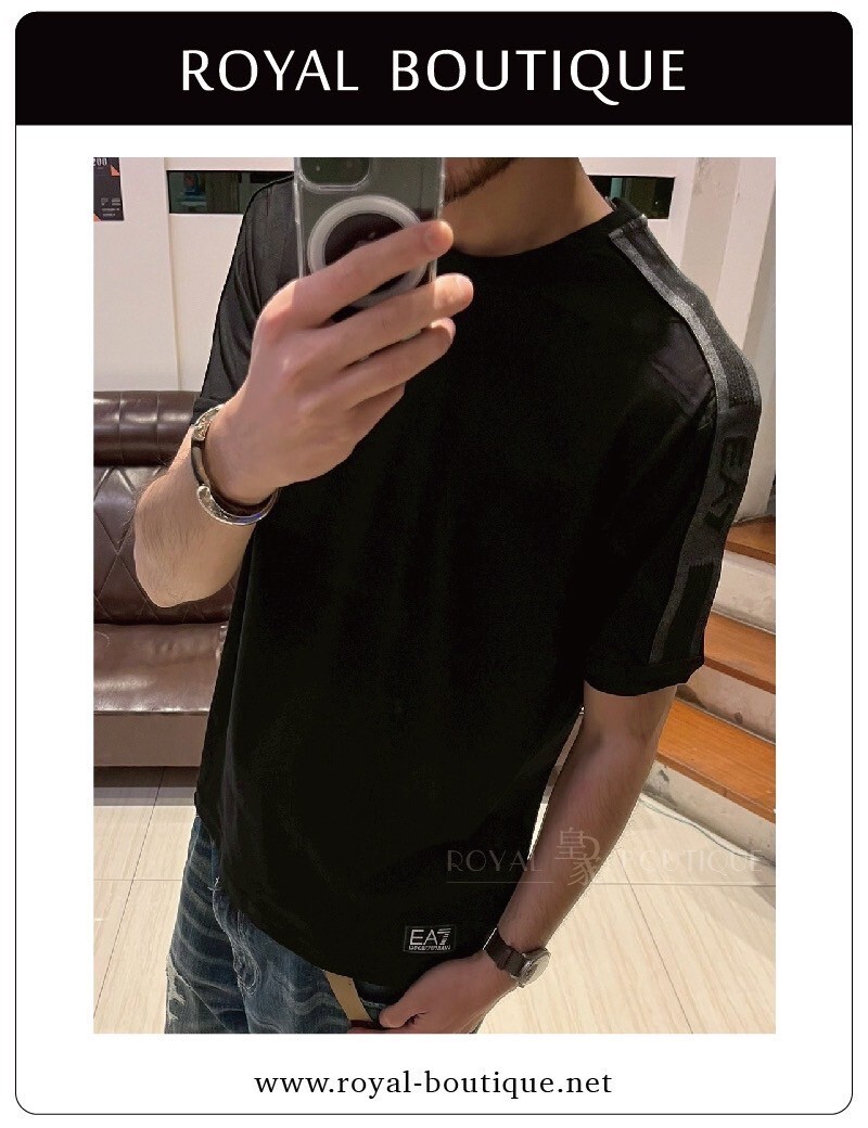 Emporio Armani 肩袖織帶串標EA7短T
