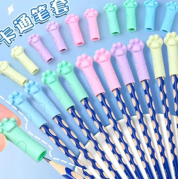 清货 猫爪笔帽 铅笔保护套 硅胶铅笔套 10个