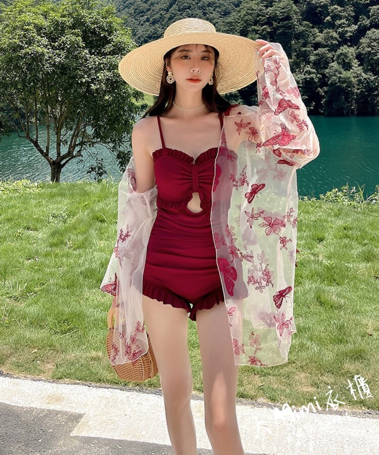 夏風連體泳衣