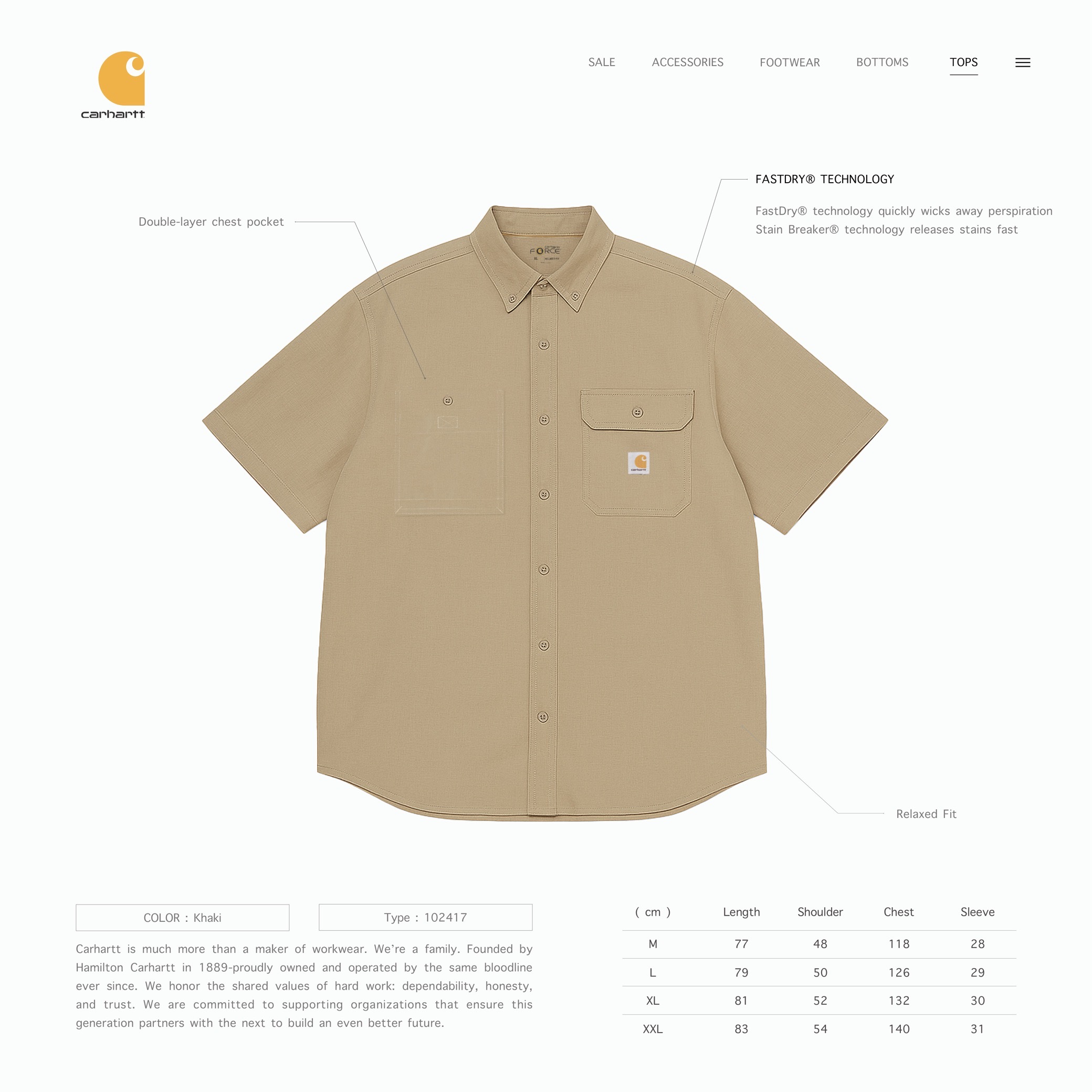 CARHARTT -  Force® Relaxed Fit Lightweight Shirt " 102417 "